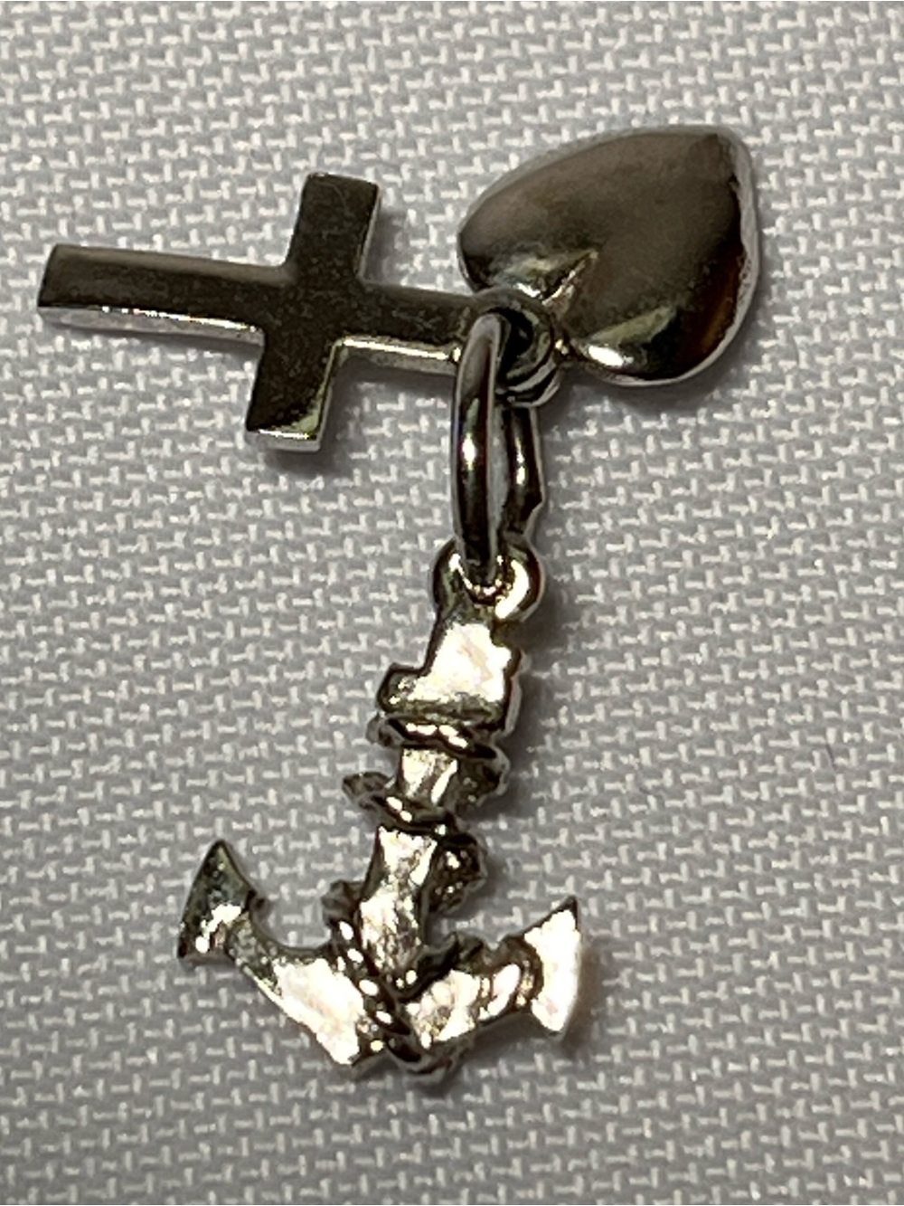 Vintage Sterling Silver Anchor, Cross & Heart Charm Pendant
Collectible